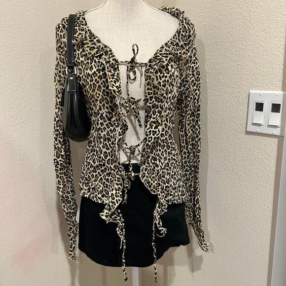 Jonathan Martin studio leopard print top. Size medium - Picture 2 of 5